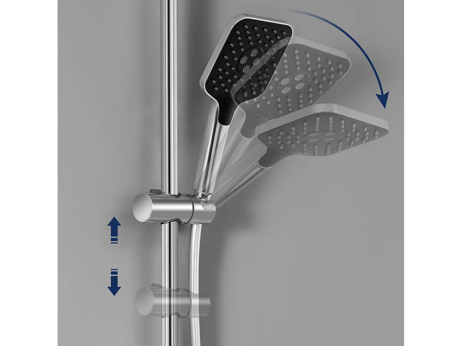2-teiliges Lonheo max Elegantes Duschset mit Ablage und 3-Funktions-Handbrause, verchromte Thermostat-Duschsäule mit 38 °C Mischbatterie