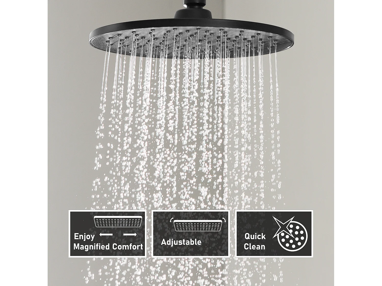 Cecipa max Noir Colonne de Douche Thermostatique avec Mitigeur Ensemble de Douche Hauteur Réglable Système Mitigeur Thermostatique Douche,EU Modèle