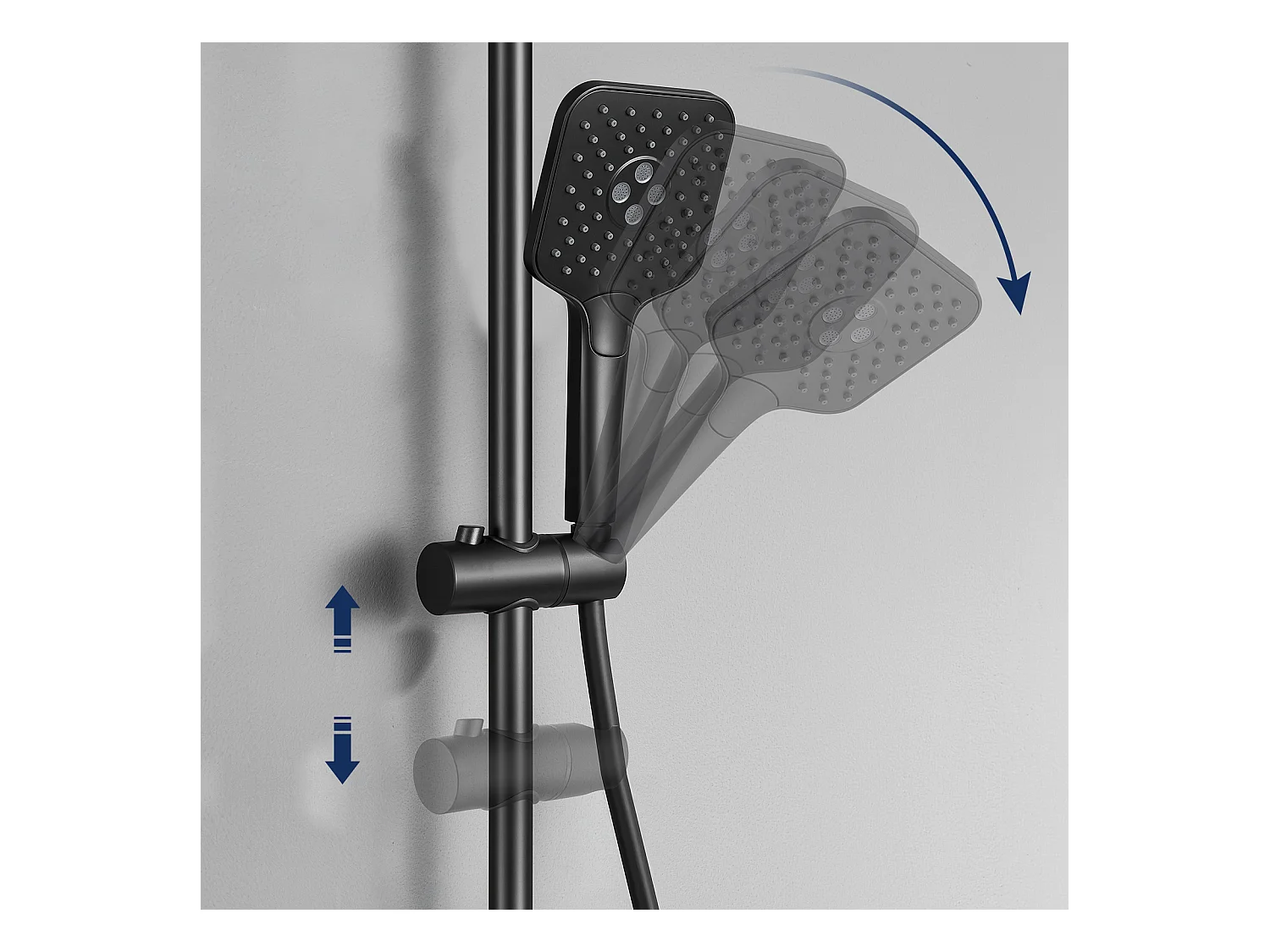 Lonheo max Colonne de Douche 38°C Thermostatique Noir + Etagères en Verre Trempé + Douchette à Main 3 Types de Jets