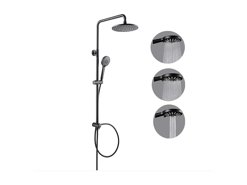 Cecipa max Système de douche séparable noir robinet de douche 2 fonctions douchette douche de tête inox douche pour salle de bain/baignoire,EU Modèle