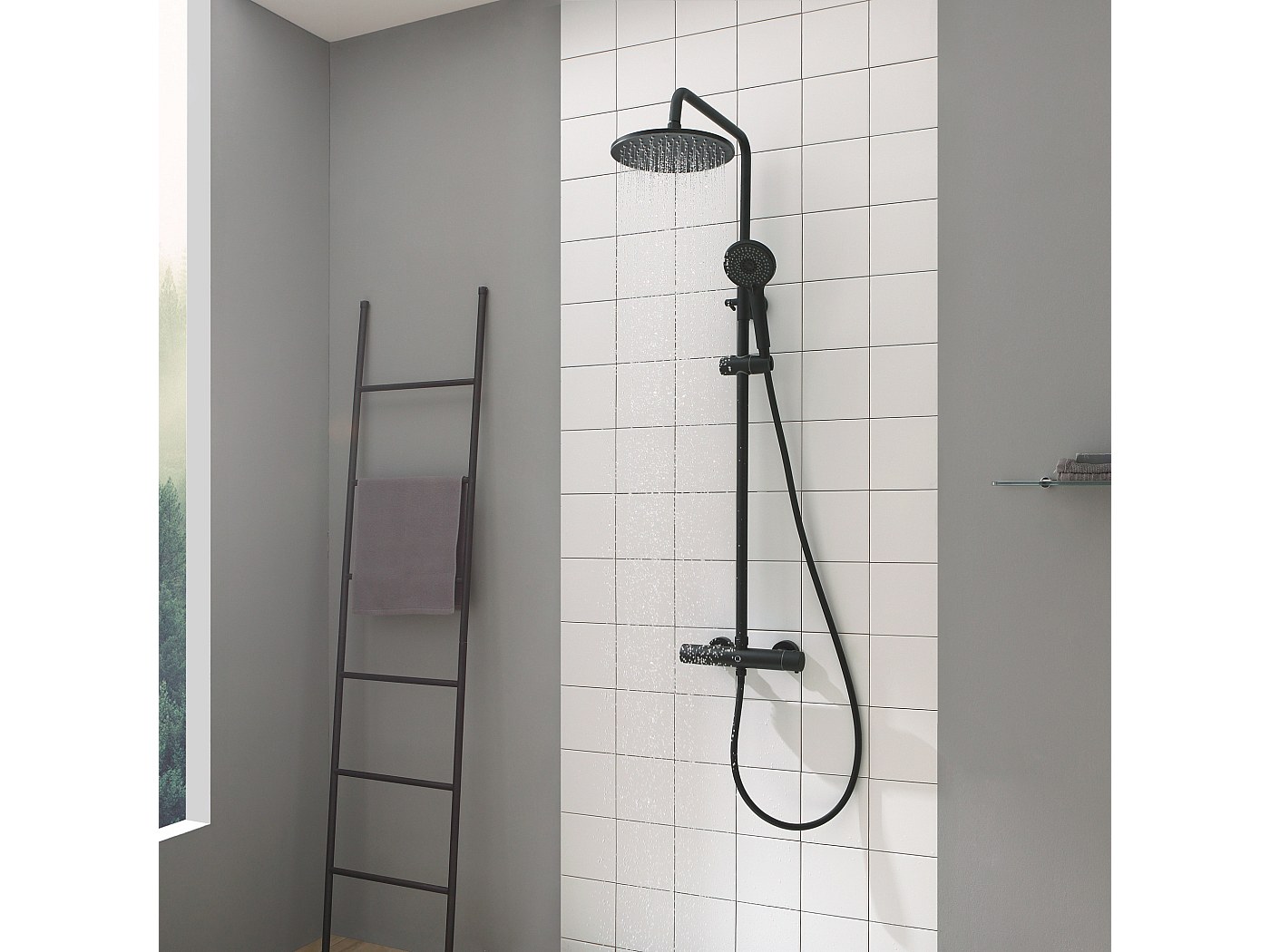 Cecipa max Colonne de Douche Thermostatique Noir Ensemble de Douche