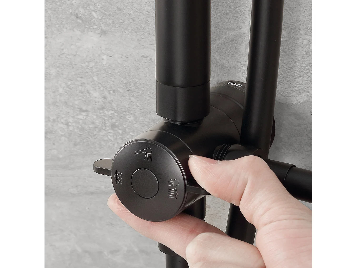 Cecipa max Sistema de ducha Columna de ducha en cascada negra con ducha de mano de 3 funciones Juego de ducha de acero inoxidable Ducha de lluvia, modelo UE