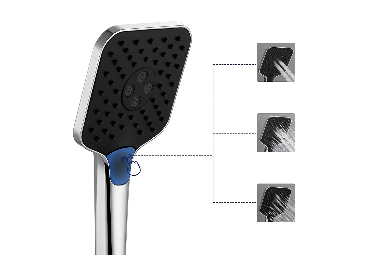 Lonheo max Colonne de Douche 38°C Thermostatique Chromé + Etagères en Verre Trempé + Douchette à Main 3 Types de Jets