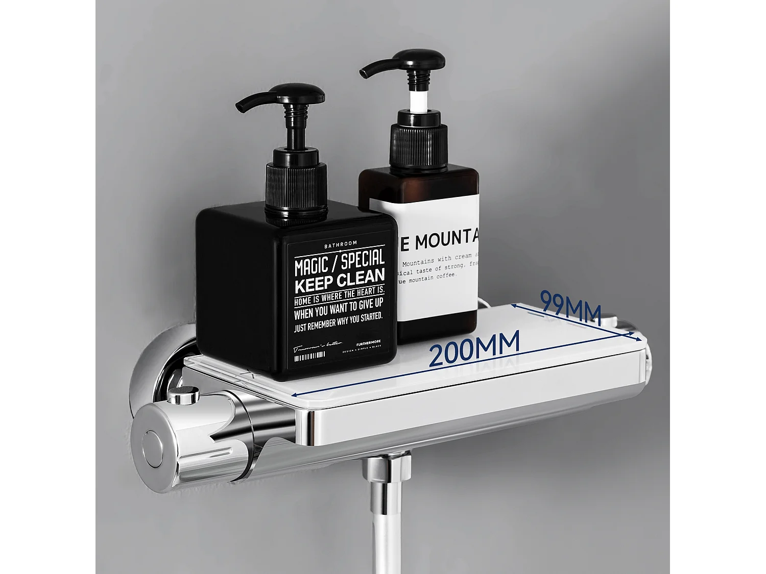 Lonheo max Douchezuil 38°C Thermostatisch Chroom + Planchetten van Gehard Glas + Handdouche 3 Soorten Jets