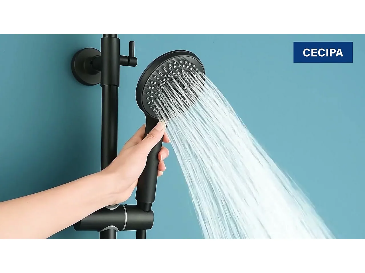 Colonne de douche thermostatique Noir , Cecipa max  Ensemble de Douche avec Pomme 230mm+Douchette 4 jets