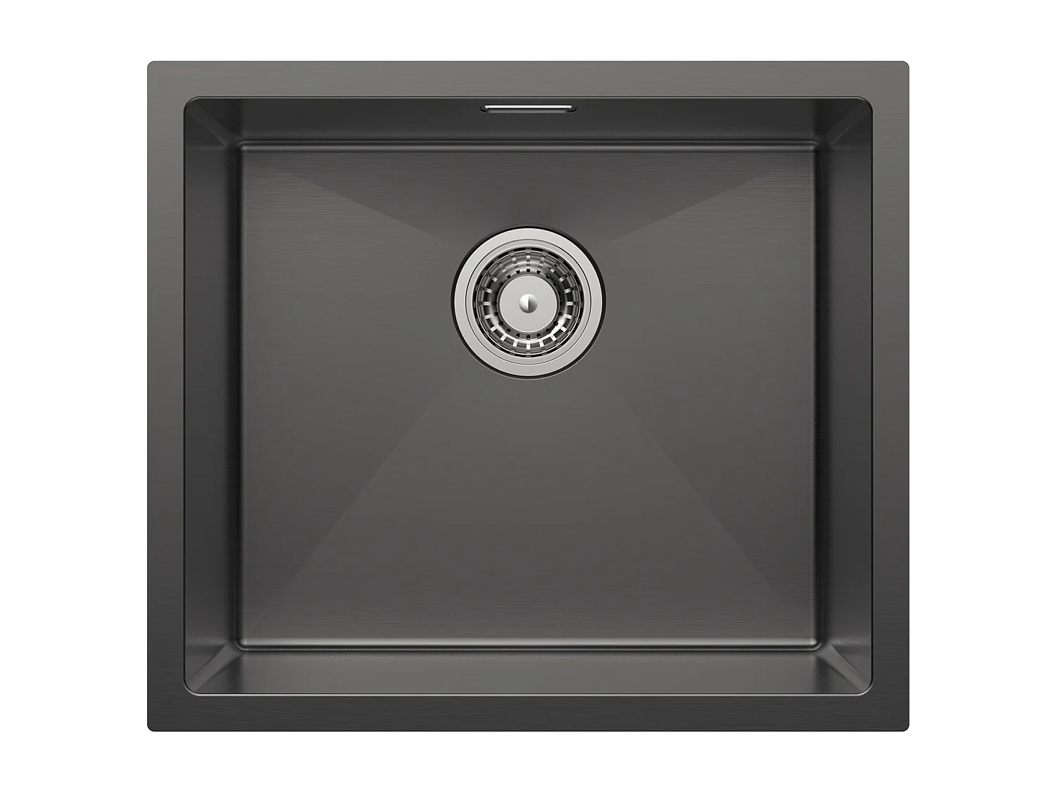 CECIPA MAX Lavello da cucina Lavello da cucina a 1 vasca in acciaio inox, Lavello sottotop, 50*44CM, Nero antracite