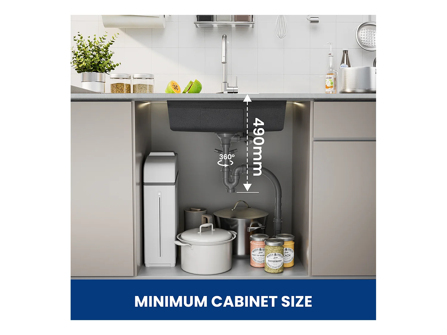 CECIPA Fregadero MAX 1 Lavabo 70×45×21,5CM Fregadero de Cocina de Acero Inoxidable Plateado con escurridor + Lavabo + Dispensador de jabón Gratis