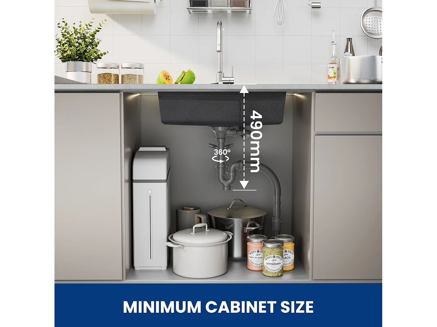 CECIPA MAX Évier 1 Bac 70×45×21.5CM Évier Cuisine Inox Argent avec Egouttoir + Vasque + Distributeur de Savon Gratuit