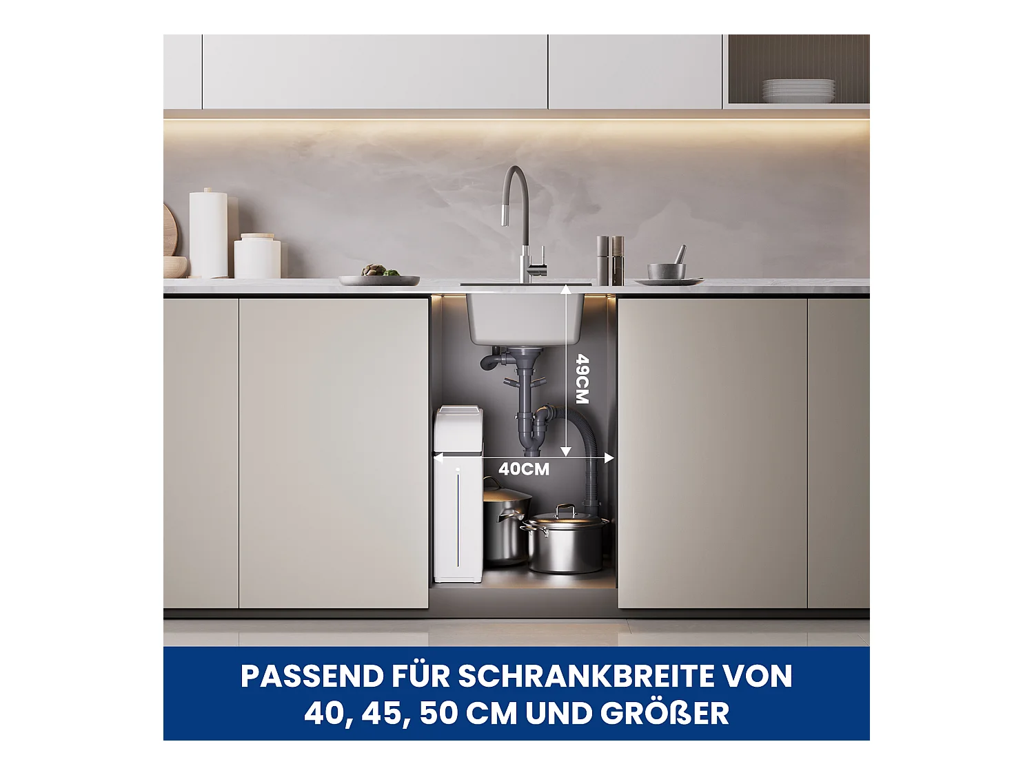 Cecipa Fregadero MAX 40x45cm Gris en Cuarzo y Resina Fregadero 1 seno encastrable 1 seno Fregadero sin dispensador de jabón