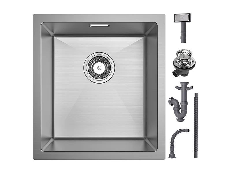 Lavello Cucina Cecipa MAX 1 Vasca 40x44x19 cm - Lavello Cucina in Acciaio Inox - Lavello Sottotop Spazzolato