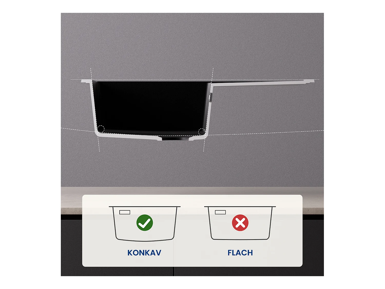 Cecipa MAX Evier 1 Bac en Quartz et Résine - Evier à encastrer avec Egouttoir - 78x45cm Evier 1 Bac Evier de Cuisine en Granit Noir