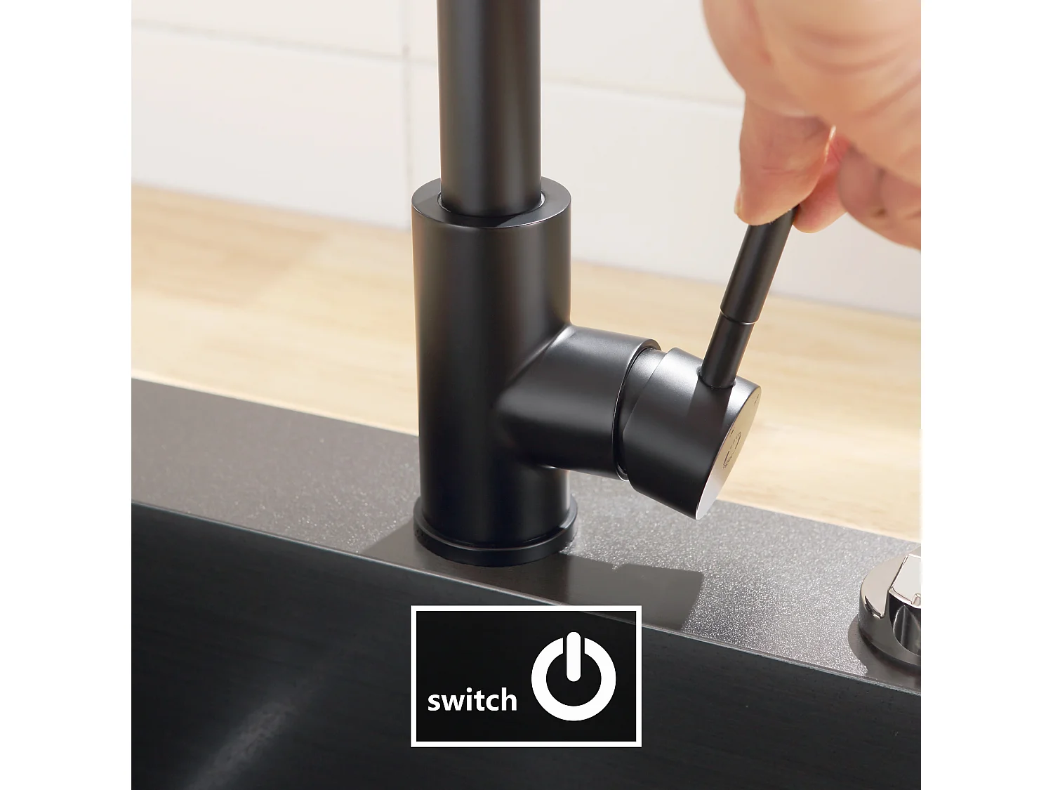 CECIPA MAX Mitigeur de Cuisine Noir avec Douchette Extractible, Monocommande, Rotation à 360°, 2 Modes de pulvérisat Robinet d'évier Cuisine