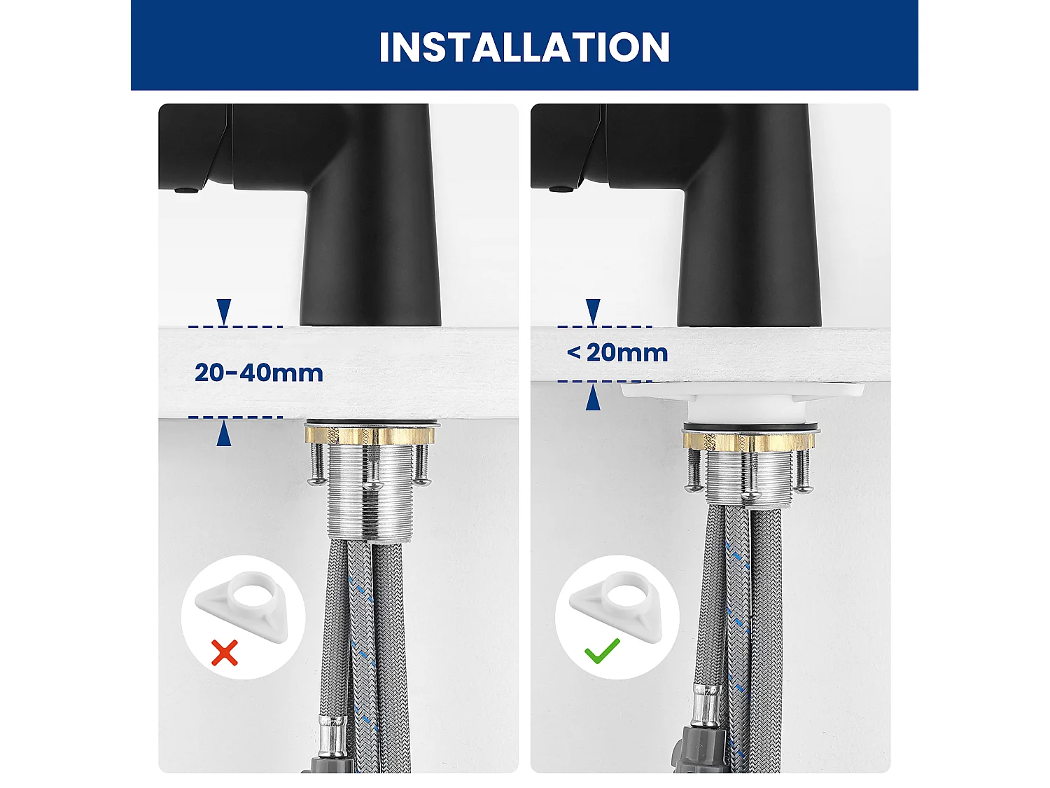 Cecipa max keukenmengkraan met uittrekbare spray - wastafelkraan met 3 waterafvoermodi - roestvrijstalen keukenmengkraan - zwart, EU-model