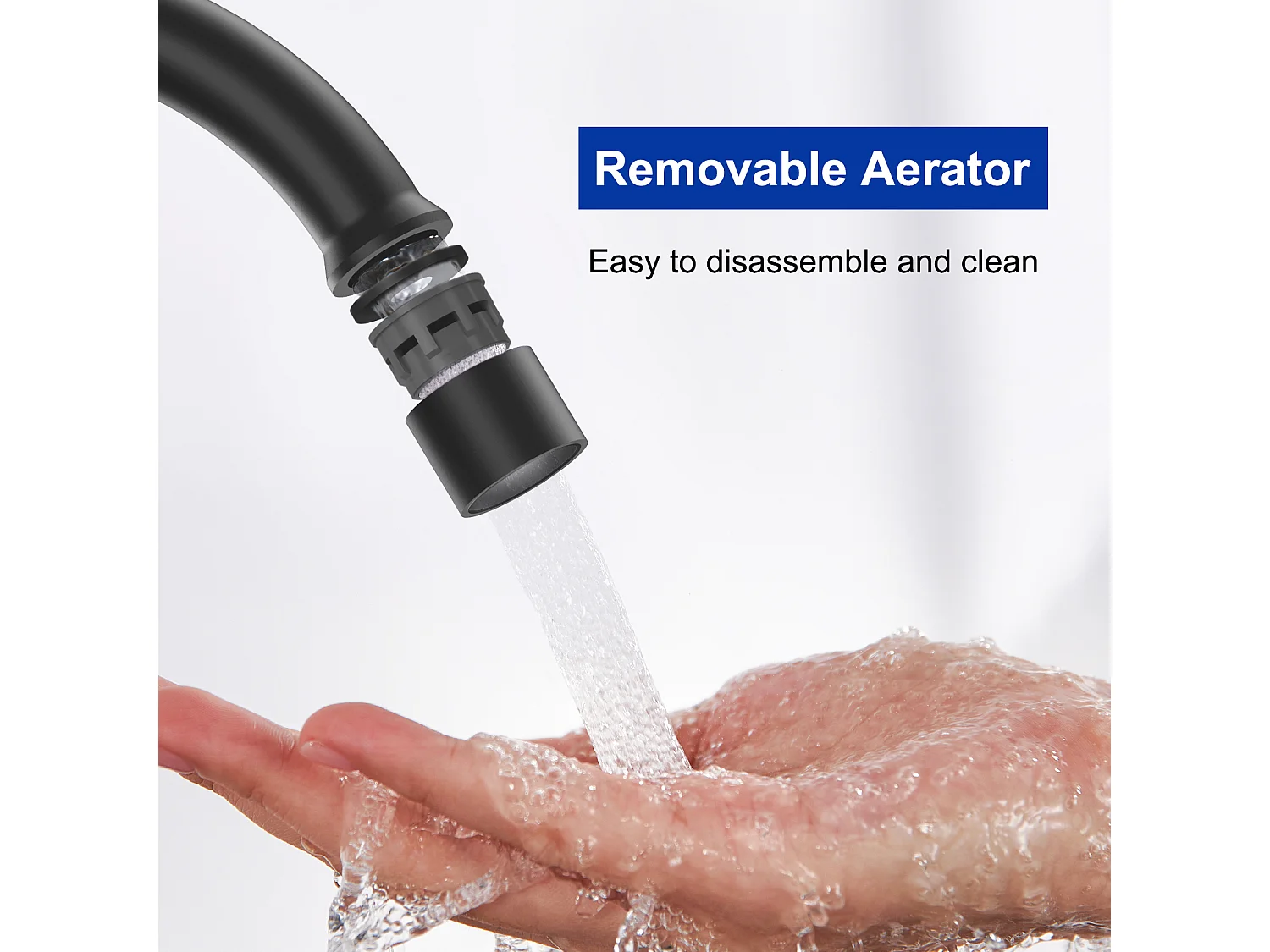 Cecipa max Robinet de Cuisine Noir - Robinet d'évier de cuisine à eau froide - Acier inoxydable 304,EU Modèle