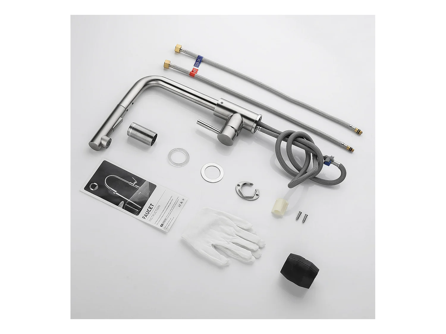 CECIPA MAX Mitigeur Cuisine avec Douchette Extractible Robinet Cuisine 360 Rotatif avec 2 Jets aux Choix Robinetterie en Acier Brossé Haute Qualité