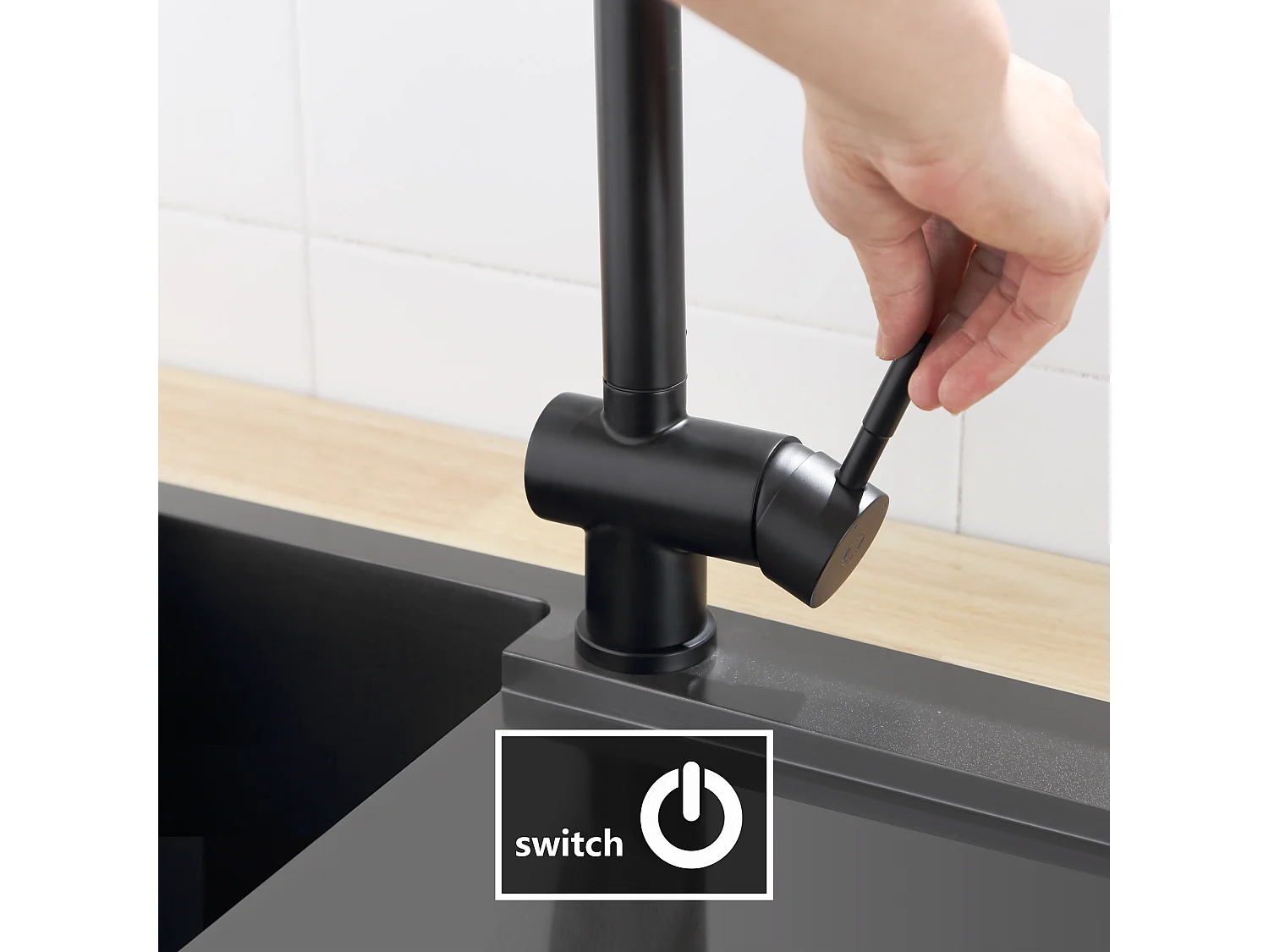 Cecipa max Rubinetti da cucina con doccetta estraibile, monocomando ruotabile a 360°, miscelatore per lavello da cucina, 2 modalità di getto, modello UE