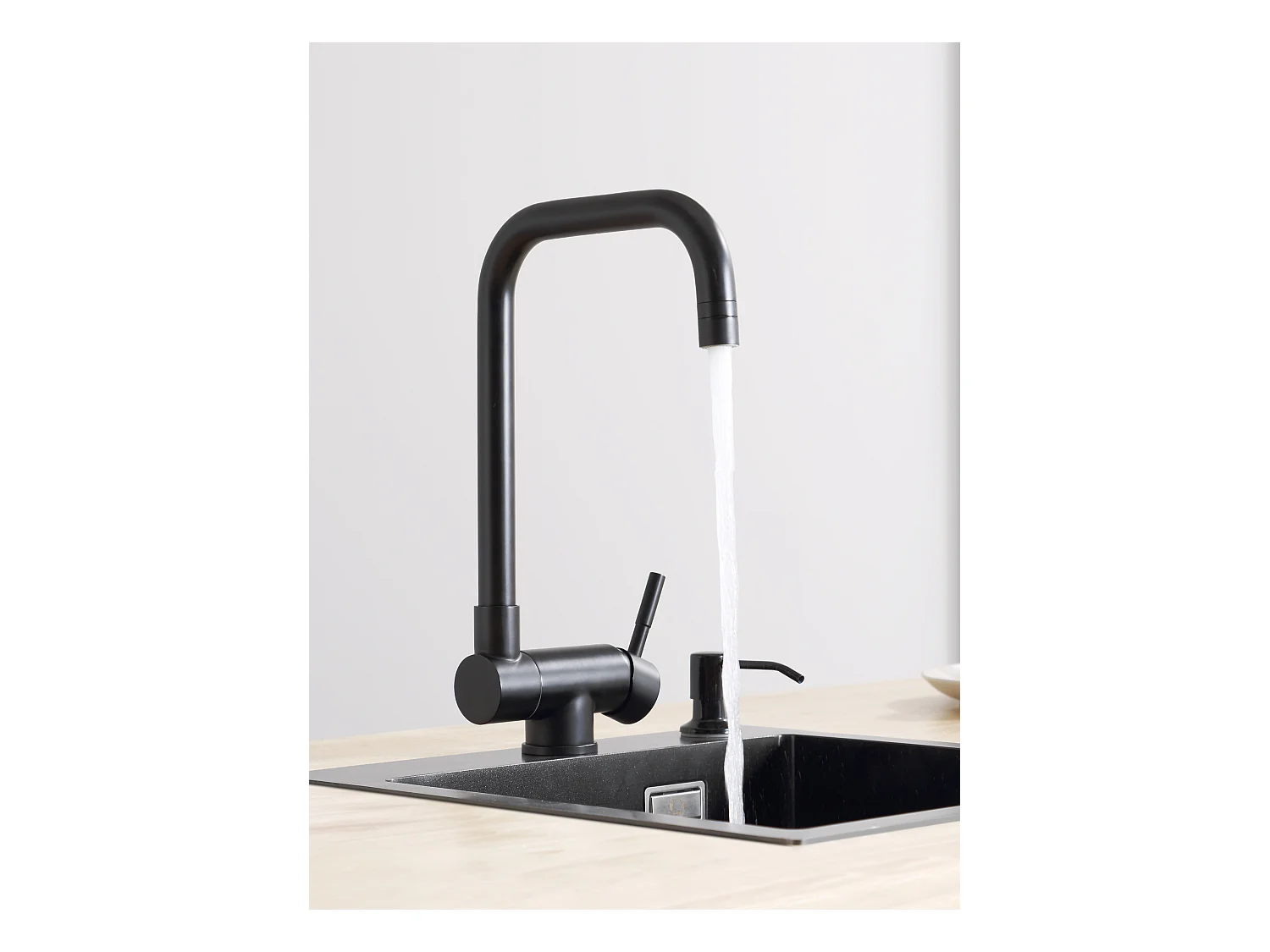 Cecipa max Mitigeur Cuisine Rabattable Noir Robinet Cuisine Pliable avec 2 Jets aux Choix Mitigeur Cuisine Sous Fenêtre avec Bec Orientable,EU Modèle