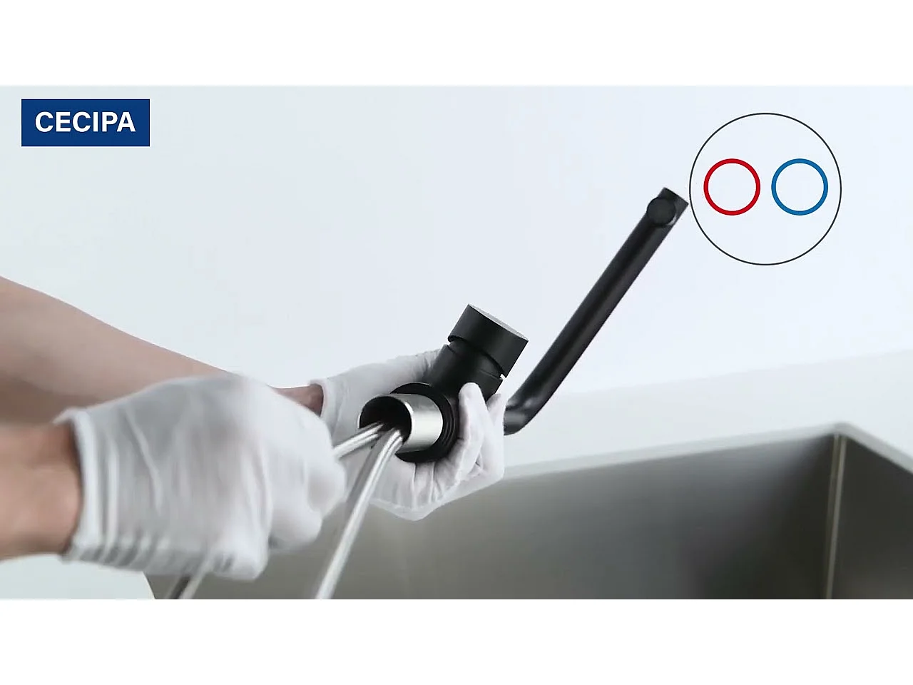 Cecipa max Mezclador de cocina, Grifería de acero inoxidable negro, grifo de cocina giratorio 360° + Dispensador de jabón de cocina negro