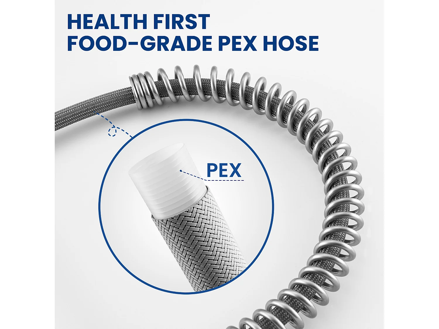 Cecipa max Mitigeur Cuisine à Ressort avec 2 Modes de Sortie D'eau Mitigeur de Evier avec Douchette Extractible Robinet Pivotant à 360°,EU Modèle