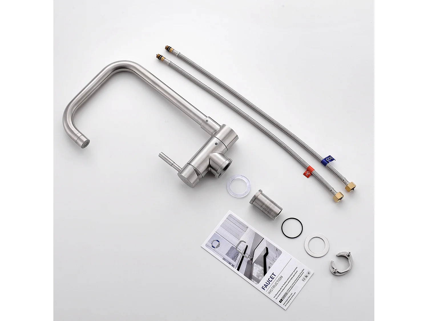 Cecipa max Pull Down Küchenarmatur 2 Düsen zur Auswahl, Edelstahl Pull Down Spültischarmatur vor dem Fenster, 360º schwenkbarer Spültischhahn, EU-Modell