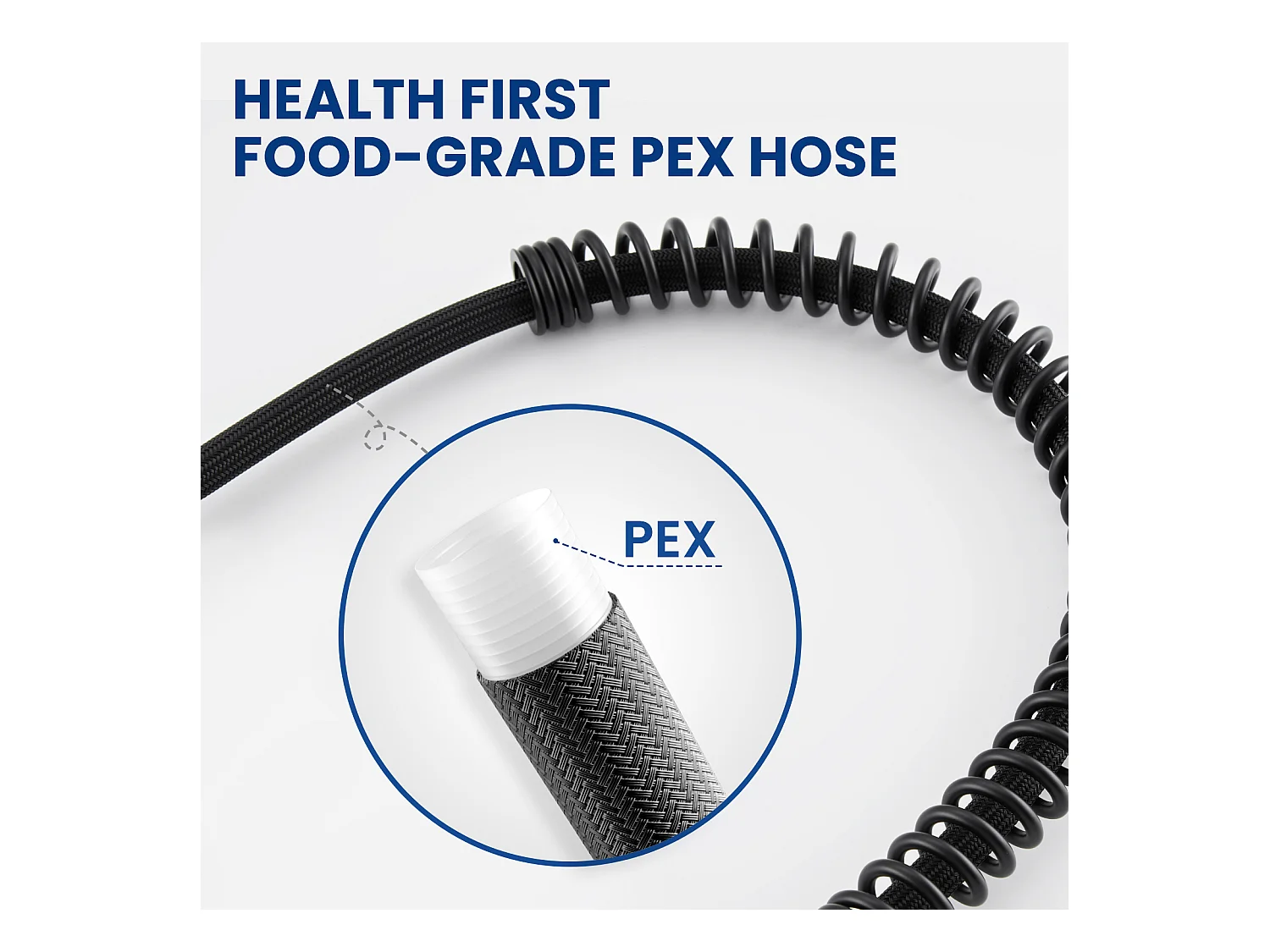 Cecipa max Grifo Mezclador de Cocina con Resorte con 2 Modos de Salida de Agua Grifo Mezclador para Fregadero con Grifo Extraíble Giratorio 360° Negro Modelo UE