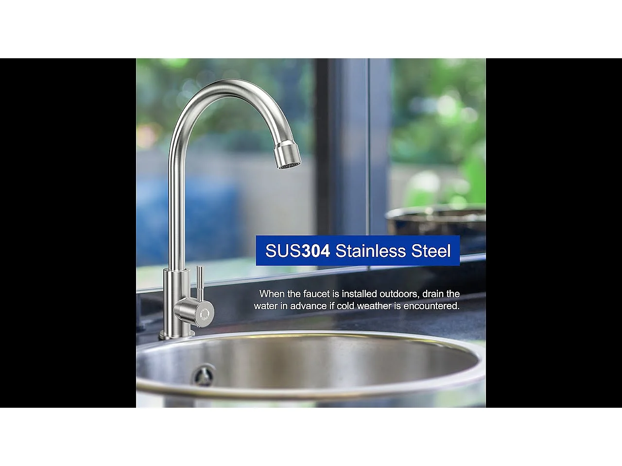 Cecipa max Robinet de Cuisine - Robinet d'évier de Cuisine à eau froide - Acier Inoxydable Brossé + Distributeur de Savon de Cuisine Brossée