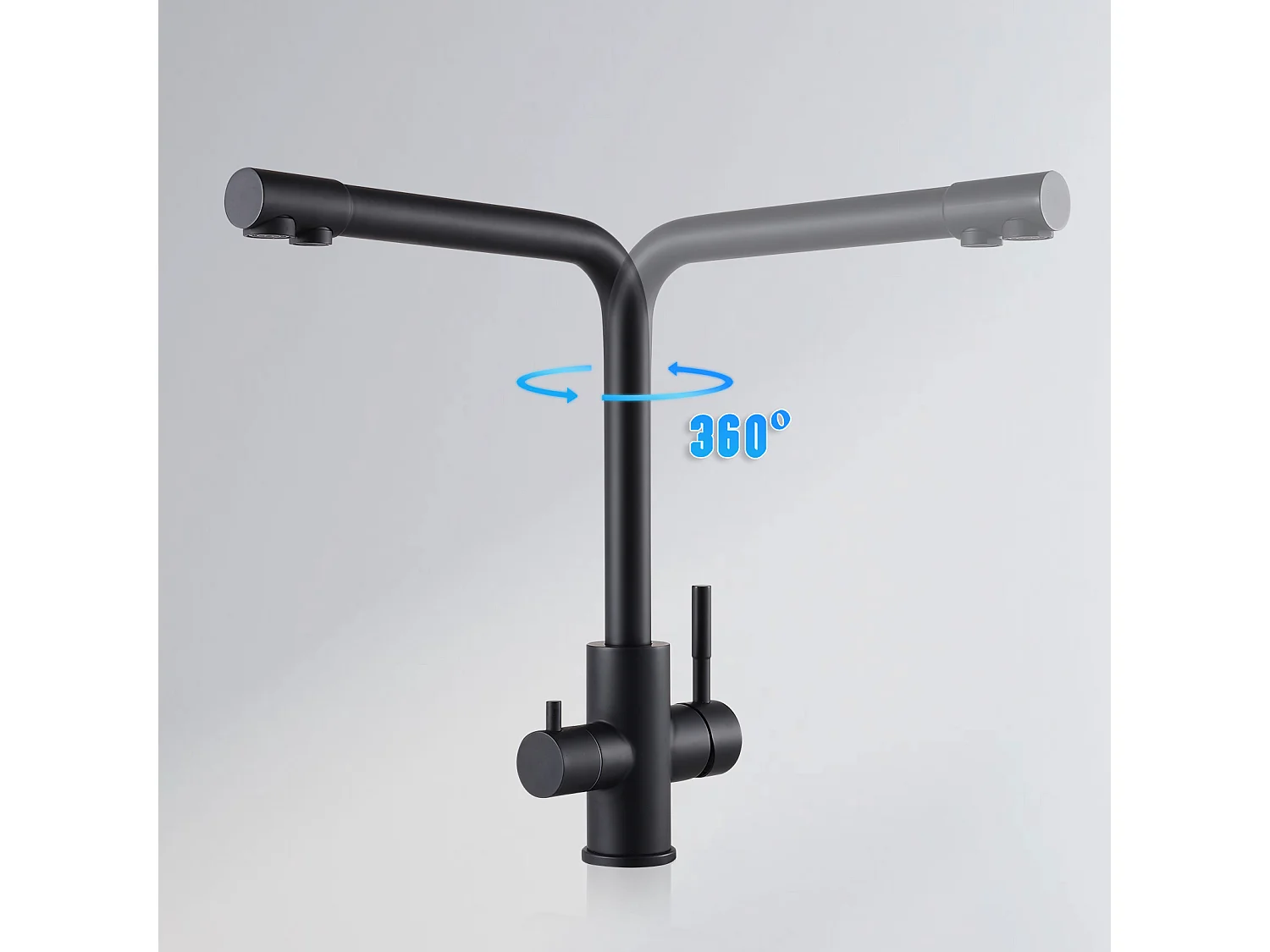 Cecipa max grifo de cocina de 3 vías, mezclador de cocina 3 en 1 para sistema de ósmosis, grifo de agua limpia con 2 palancas de control independientes, modelo EU