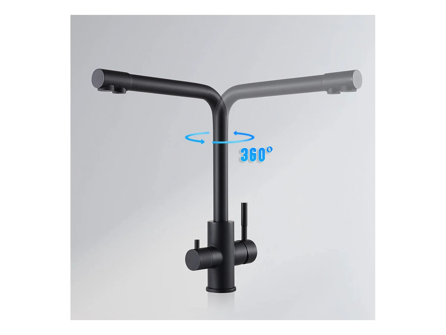 Cecipa max 3-weg keukenkraan, 3 in 1 keukenmengkraan voor osmosesysteem, schoonwaterkraan met 2 aparte bedieningshendels, EU-model