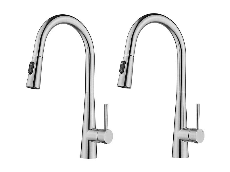 2PCS Cecipa MAX Mitigeur de Cuisine avec Douchette Extractible - Robinet d'Évier avec 3 Modes de Sortie D'eau - Mitigeur Cuisine en Inox Brossé