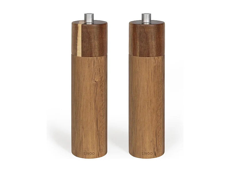 Livoo Set de 2 moulins sel et poivre manuels - MEN425
