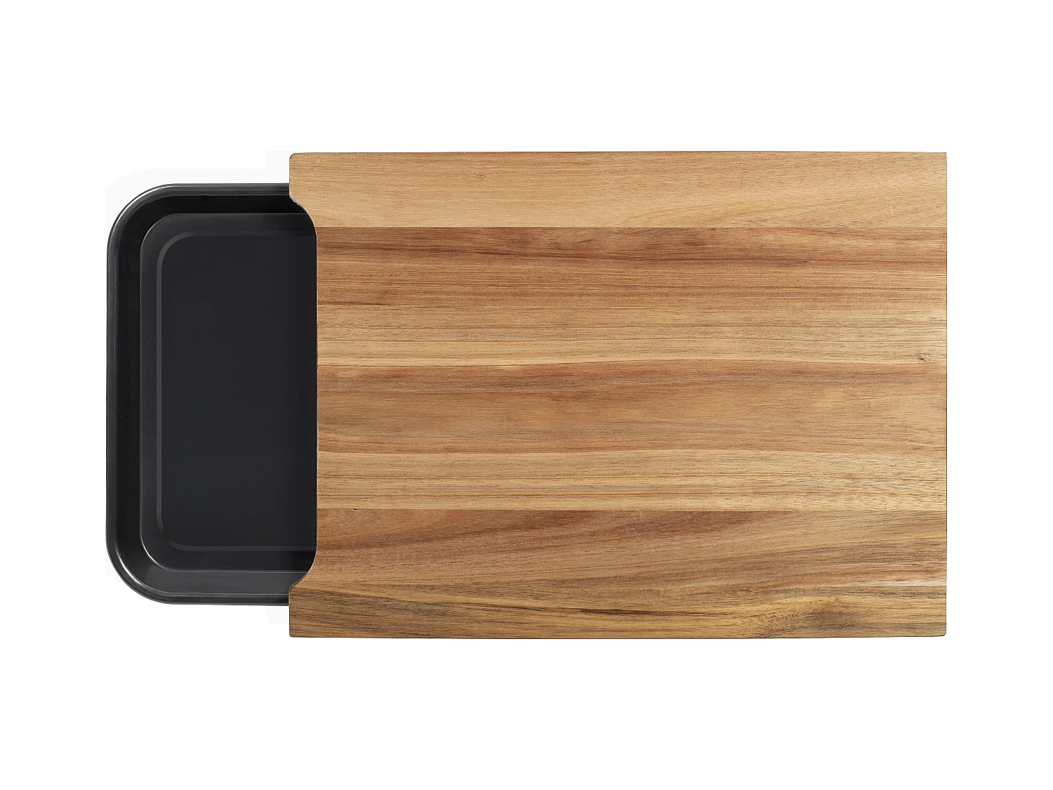 Livoo Planche à découper bois 36.5x27.5cm + bac récupérateur - MES155