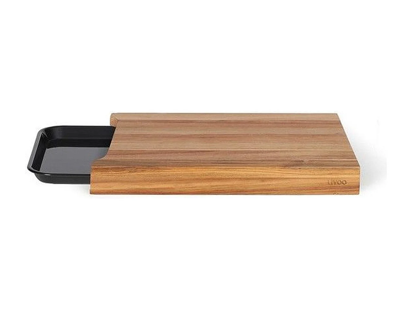 Tabla de cortar de madera de acacia FSC - 36,5 x 27,5 cm - Bandeja de goteo extraíble