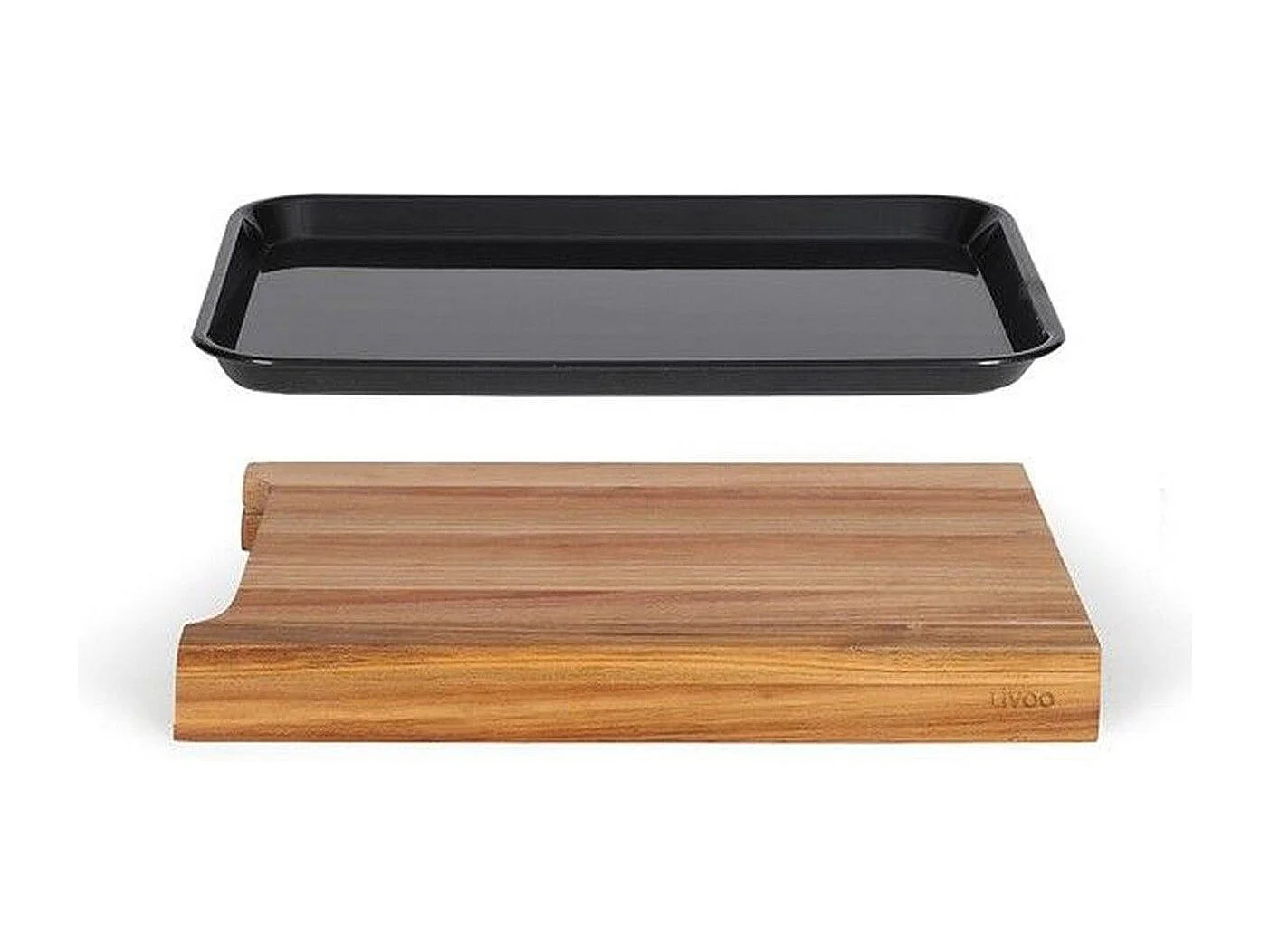 Tabla de cortar de madera de acacia FSC - 36,5 x 27,5 cm - Bandeja de goteo extraíble