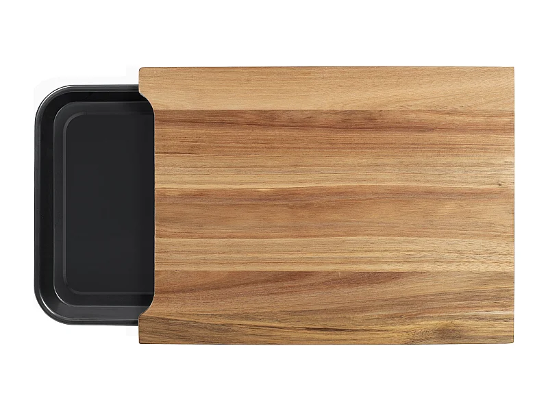 Tabla de cortar de madera de acacia FSC - 36,5 x 27,5 cm - Bandeja de goteo extraíble