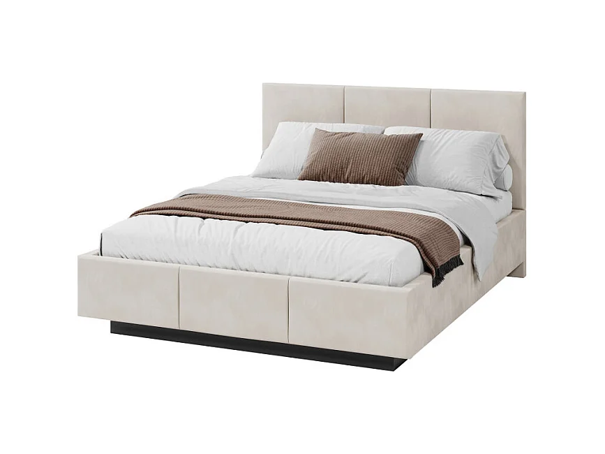 Lit coffre Raveiro 140 x 190 cm avec sommier à lattes relevable Crème