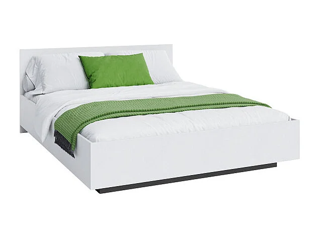 Lit coffre Lima 140 x 190 cm avec sommier à lattes relevable Blanc