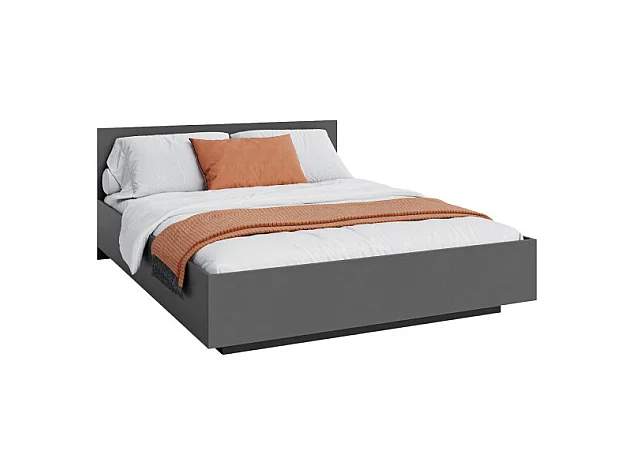 Lit coffre Lima 160 x 200 cm avec sommier à lattes relevable Gris foncé