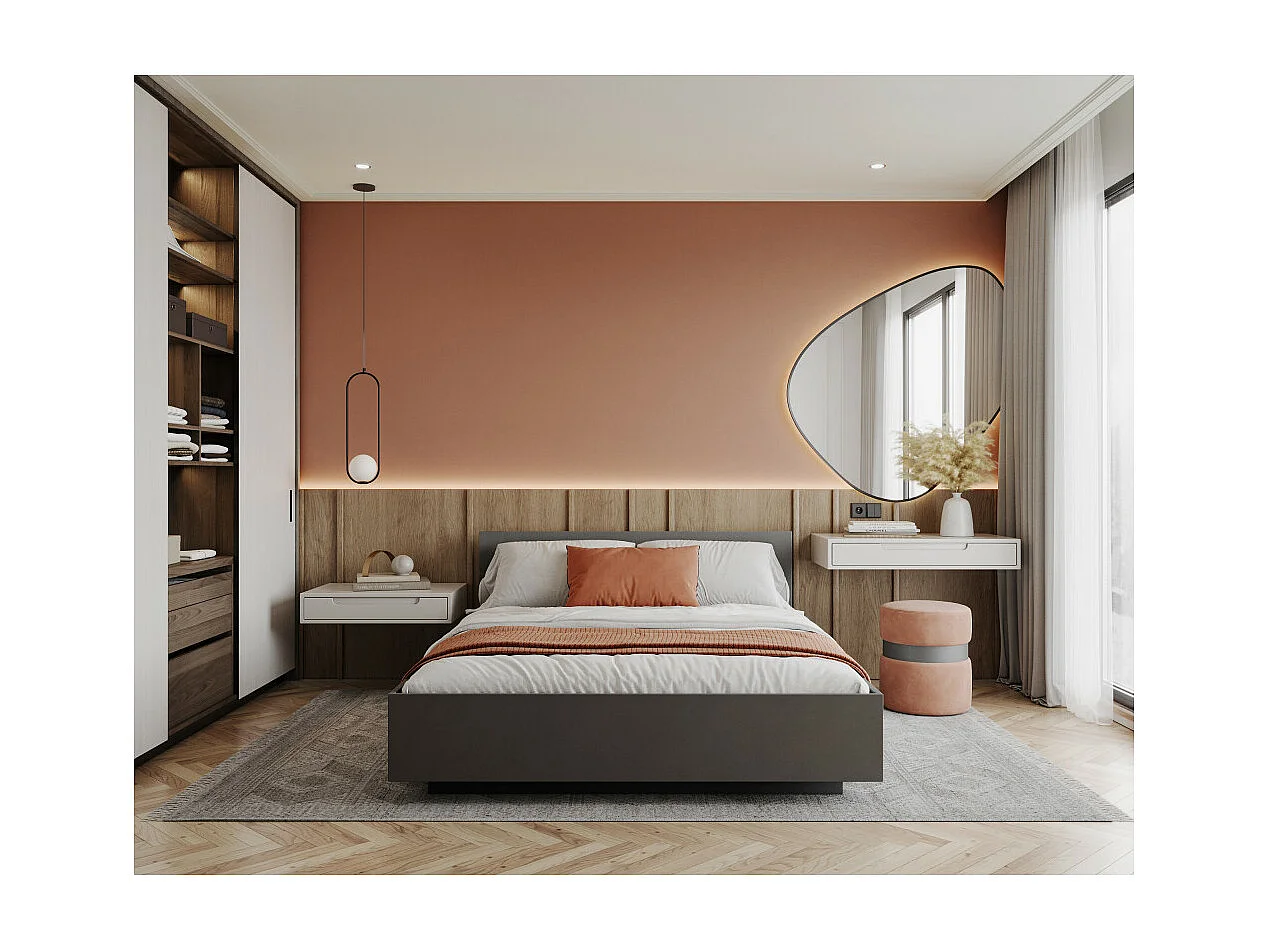 Lit coffre Lima 160 x 200 cm avec sommier à lattes relevable Gris foncé