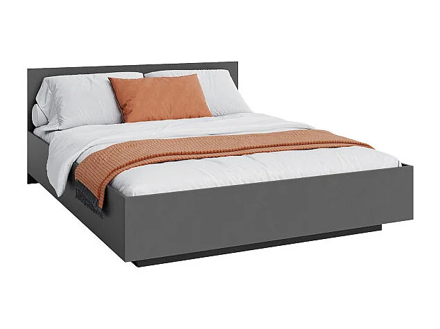 Lit coffre Lima 160 x 200 cm avec sommier à lattes relevable Gris foncé