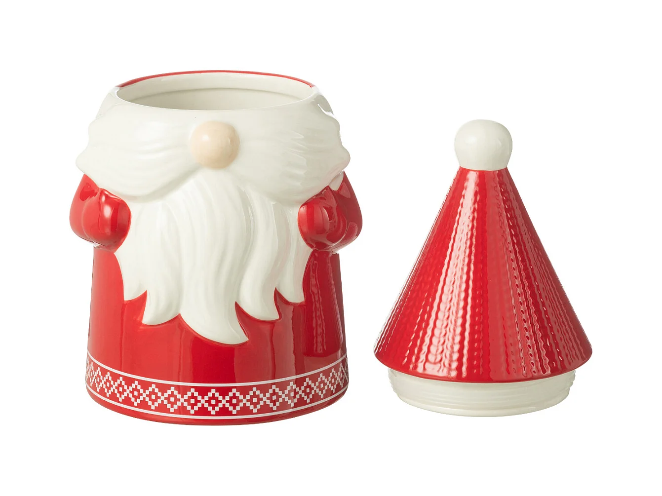 Boîte à Biscuits en Céramique "Père Noël" 33cm Rouge