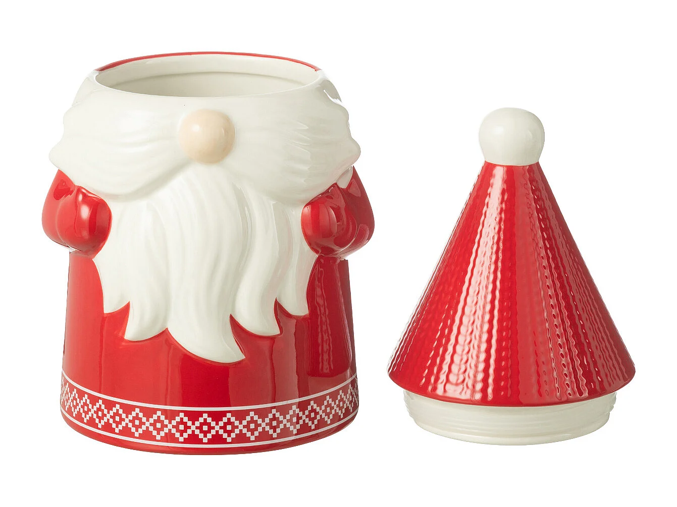 Boîte à Biscuits en Céramique "Père Noël" 33cm Rouge