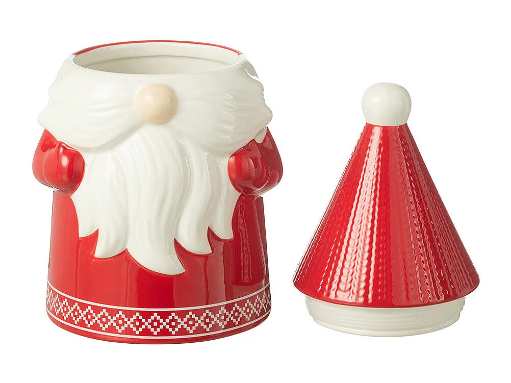 Boîte à Biscuits en Céramique "Père Noël" 33cm Rouge