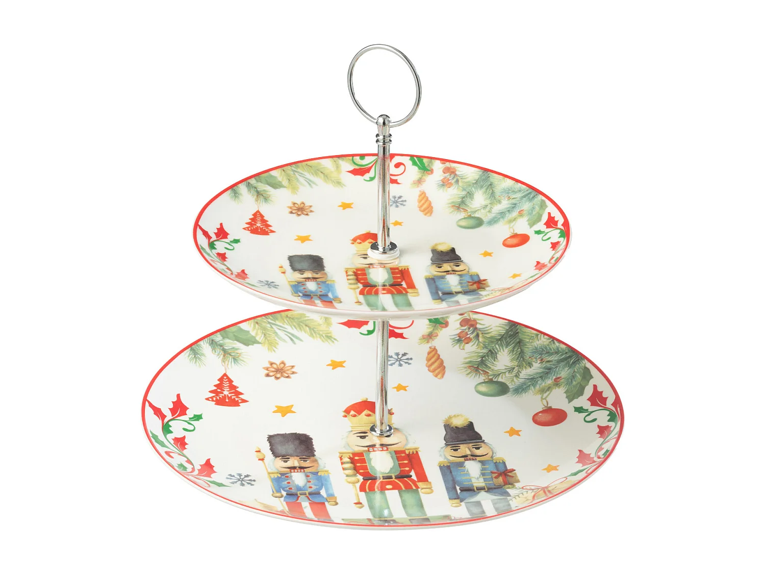 Plateau de Présentation 2 Étages "Casse-Noisette" 27cm Blanc