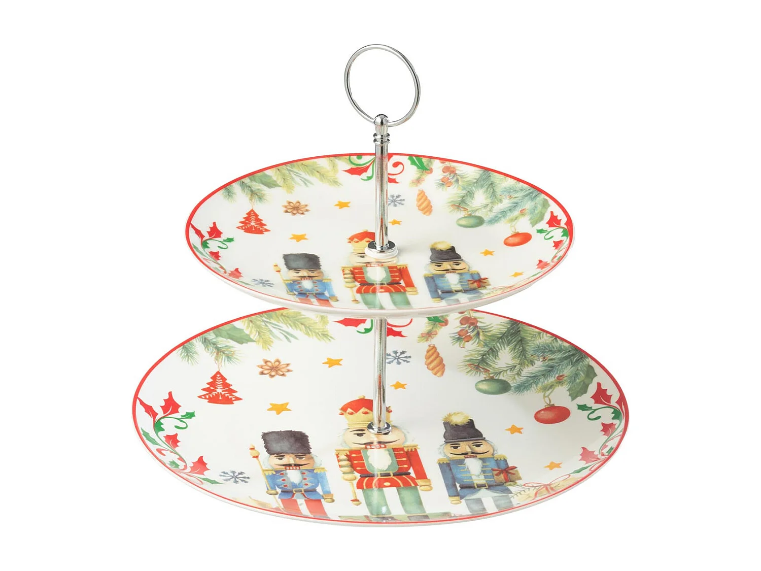 Plateau de Présentation 2 Étages "Casse-Noisette" 27cm Blanc