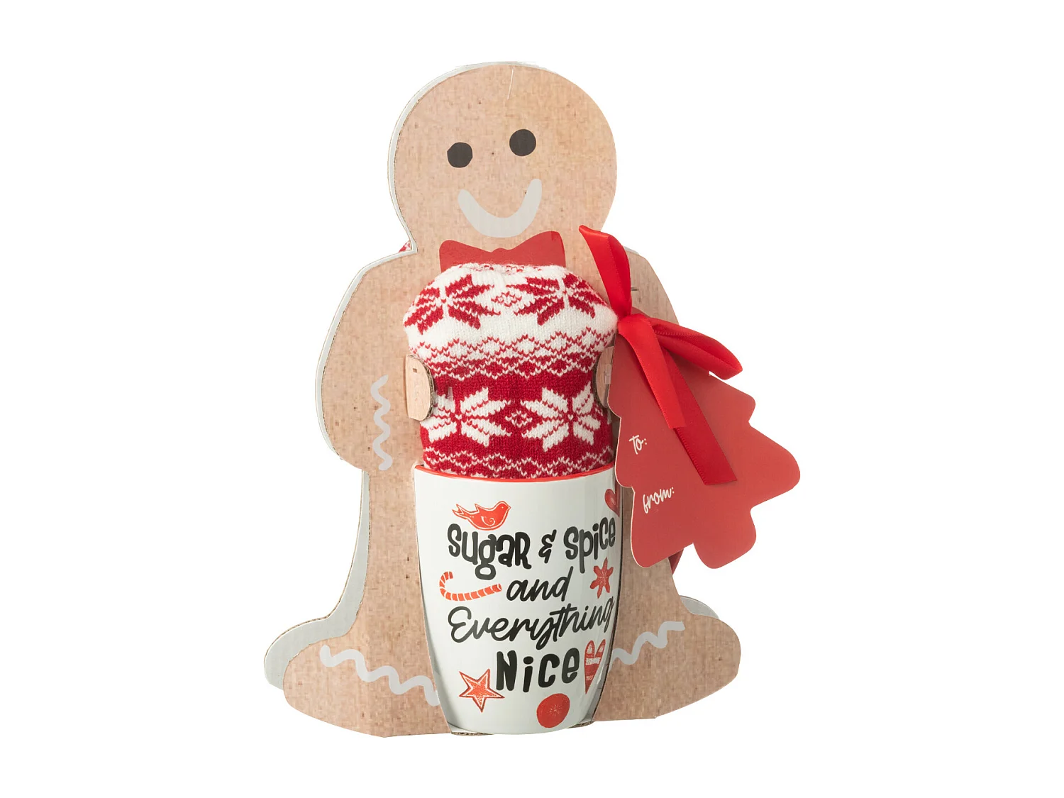 Mug en Céramique & Chausson "Nice" 22cm Rouge