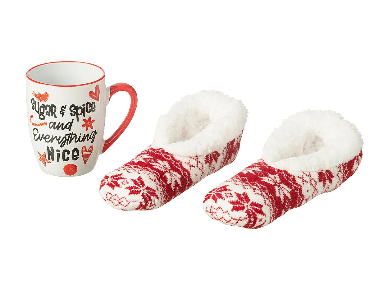 Mug en Céramique & Chausson "Nice" 22cm Rouge