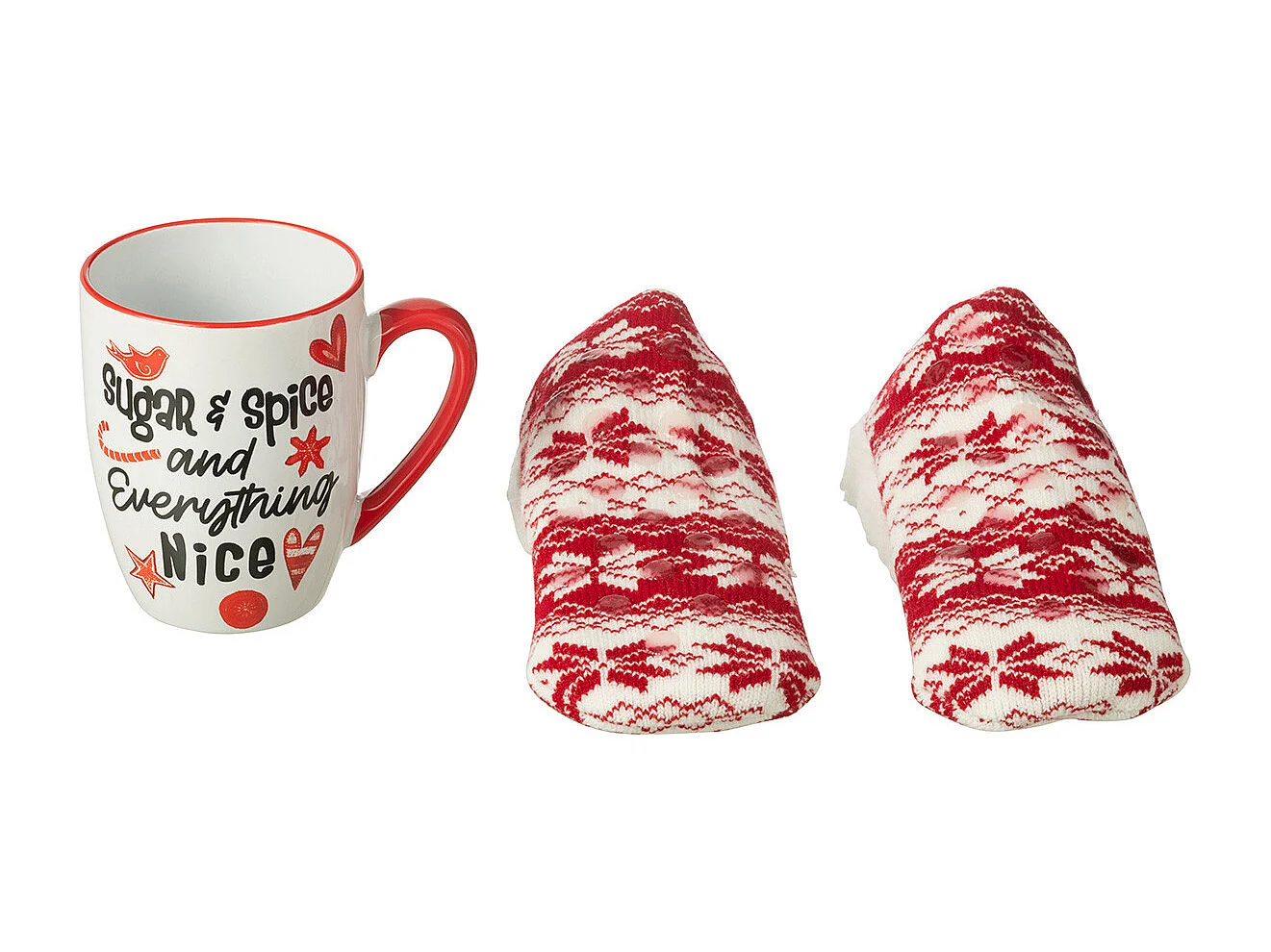 Mug en Céramique & Chausson "Nice" 22cm Rouge
