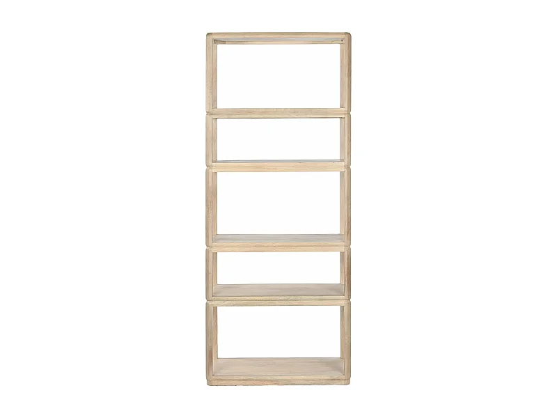 Etagère, meuble étagère en bois de manguier coloris naturel  - longueur 80 x profondeur 40 x Hauteur 200 cm