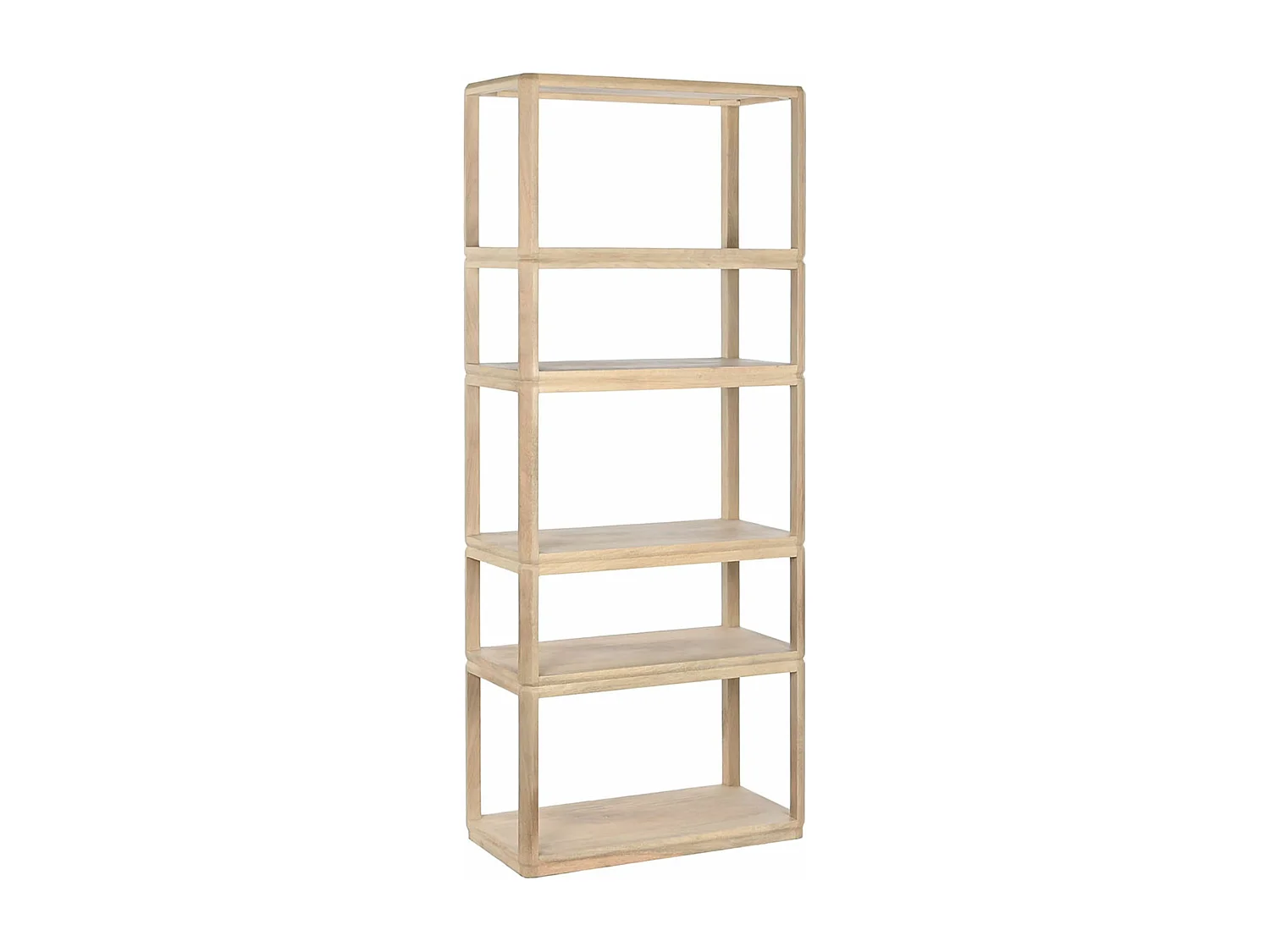 Etagère, meuble étagère en bois de manguier coloris naturel  - longueur 80 x profondeur 40 x Hauteur 200 cm