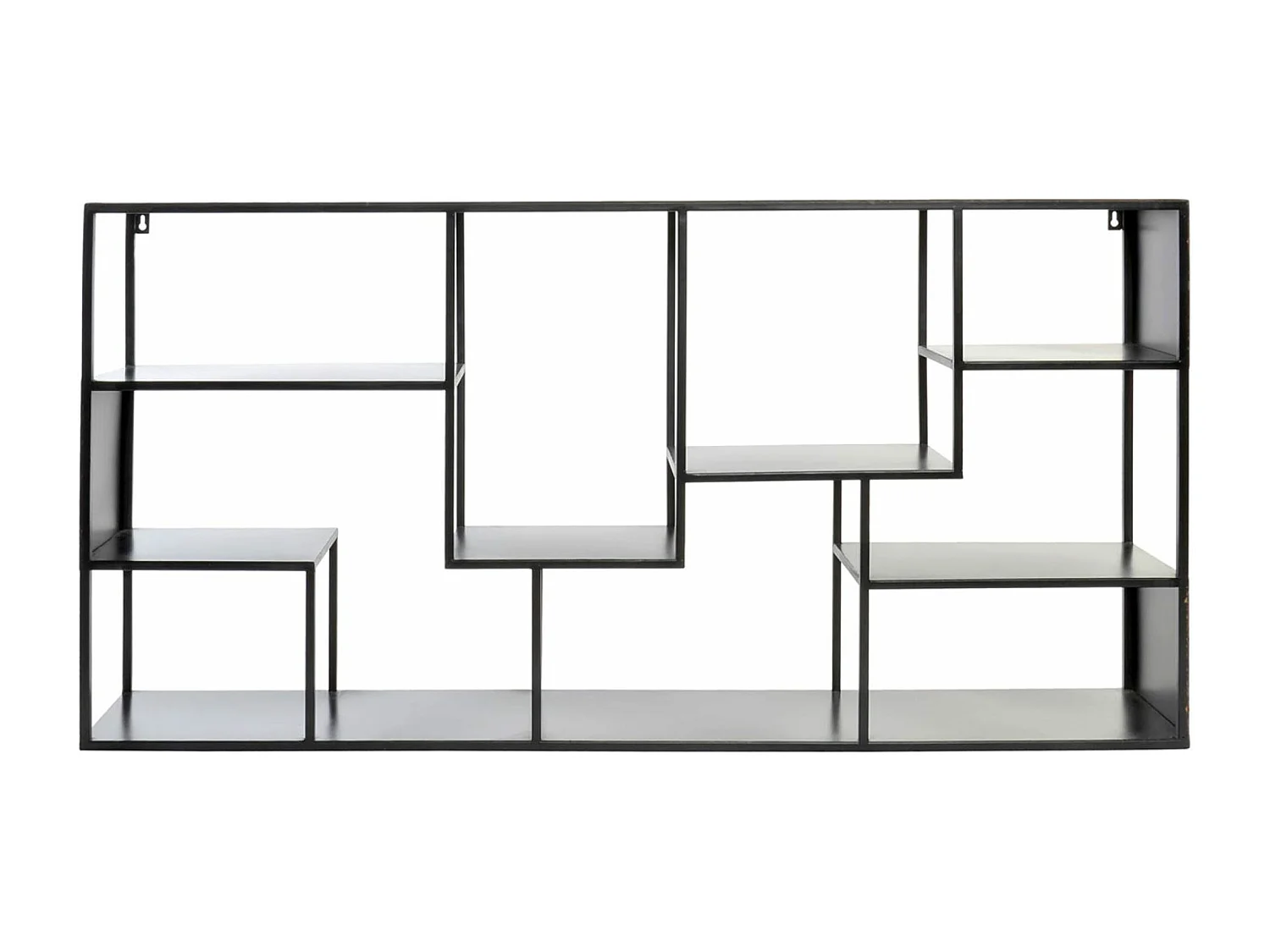 Etagère, meuble étagère murale en métal coloris noir vieilli - longueur 120 x profondeur 20 x Hauteur 60 cm